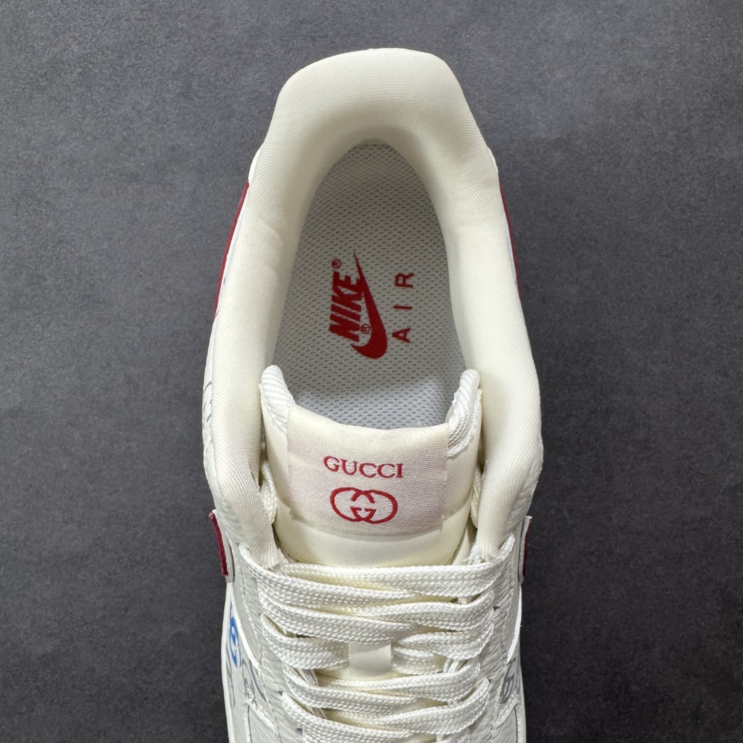 图片[7]-【定制版】Nike Air Force 1\’07 Low 古驰联名 白红蓝 空军一号低帮休闲板鞋  #高级夜光效果 工艺难度大 原楦头原纸板 原装鞋盒 原厂鞋底 超高清洁度 细节完美 货号：SC0601-572  尺码：36 36.5 37.5 38 38.5 39 40 40.5 41 42 42.5 43 44 44.5 45-选品中心