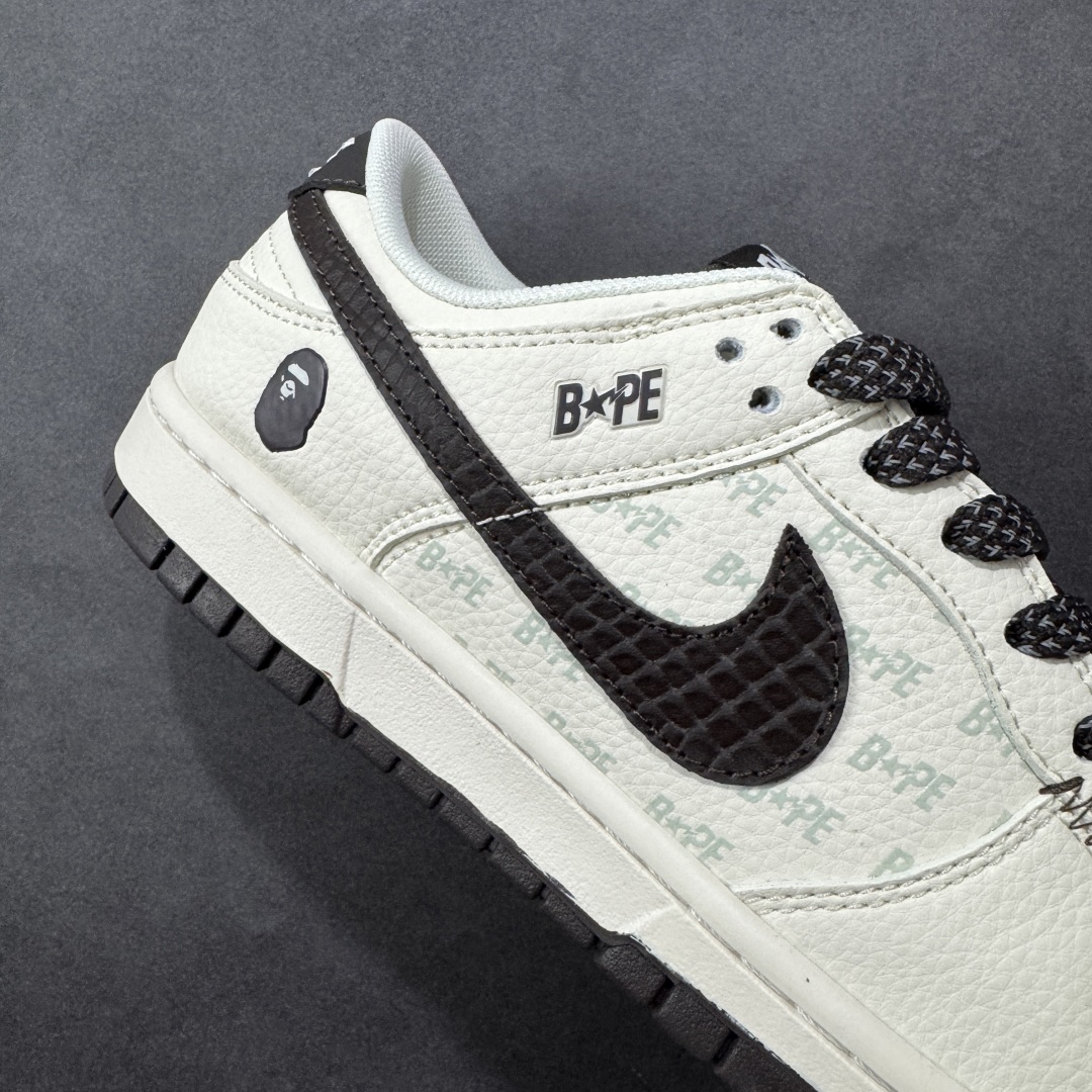 图片[6]-【定制版】Nike SB Dunk Low Bape联名 鳞纹米棕勾 高端定制 低帮休闲板鞋  #定制鞋盒 大厂纯原品质出货 超高清洁度 皮料切割干净无任何毛边 细节完美 货号：QW5836-016  尺码：36 36.5 37.5 38 38.5 39 40 40.5 41 42 42.5 43 44 44.5 45-选品中心