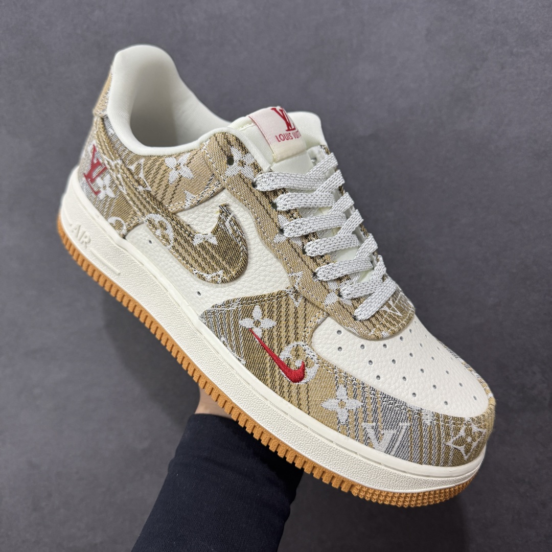 图片[3]-【定制版】Nike Air Force 1\’07 Low LV联名 灰棕花布 空军一号低帮休闲板鞋  #原楦头原纸板 原装鞋盒 定制五金配件 内置全掌气垫 原厂鞋底 货号：DF0188-076  尺码：36 36.5 37.5 38 38.5 39 40 40.5 41 42 42.5 43 44 44.5 45 编码：HXSA310320-选品中心
