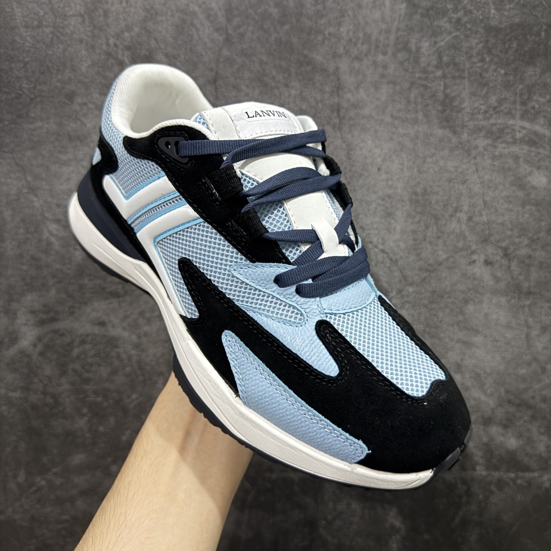 图片[3]-【广东纯原版本】LANVIN JLA浪凡时尚休闲运动鞋 情侣款跑步鞋 上脚好看舒适 配全套包装 头层牛皮/牛反绒 运动鞋织物透气网料 尺码：35 36 37 38 39 40 41 42 43 44 45-选品中心
