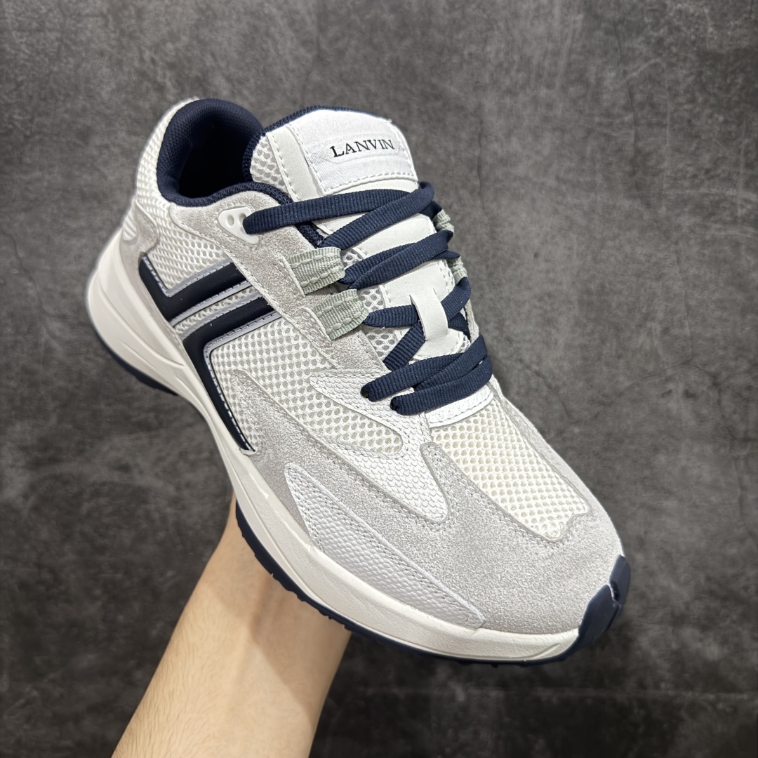 图片[3]-【广东纯原版本】LANVIN JLA浪凡时尚休闲运动鞋 情侣款跑步鞋 上脚好看舒适 配全套包装 头层牛皮/牛反绒 运动鞋织物透气网料 尺码：35 36 37 38 39 40 41 42 43 44 45-选品中心
