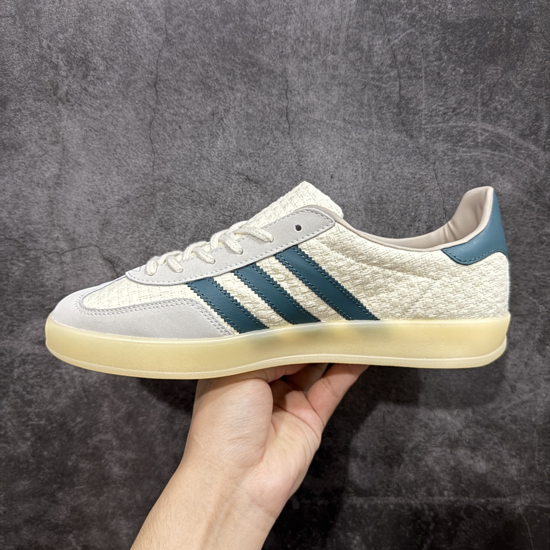 【纯原XL版本】Adidas Originals Gazelle INdoor 灰白三叶草休闲防滑耐磨低