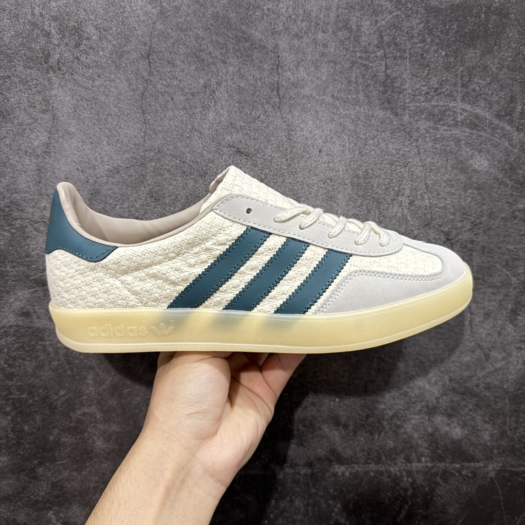 【纯原XL版本】Adidas Originals Gazelle INdoor 灰白三叶草休闲防滑耐磨低