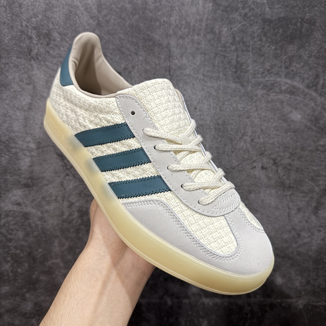 【纯原XL版本】Adidas Originals Gazelle INdoor 灰白三叶草休闲防滑耐磨低