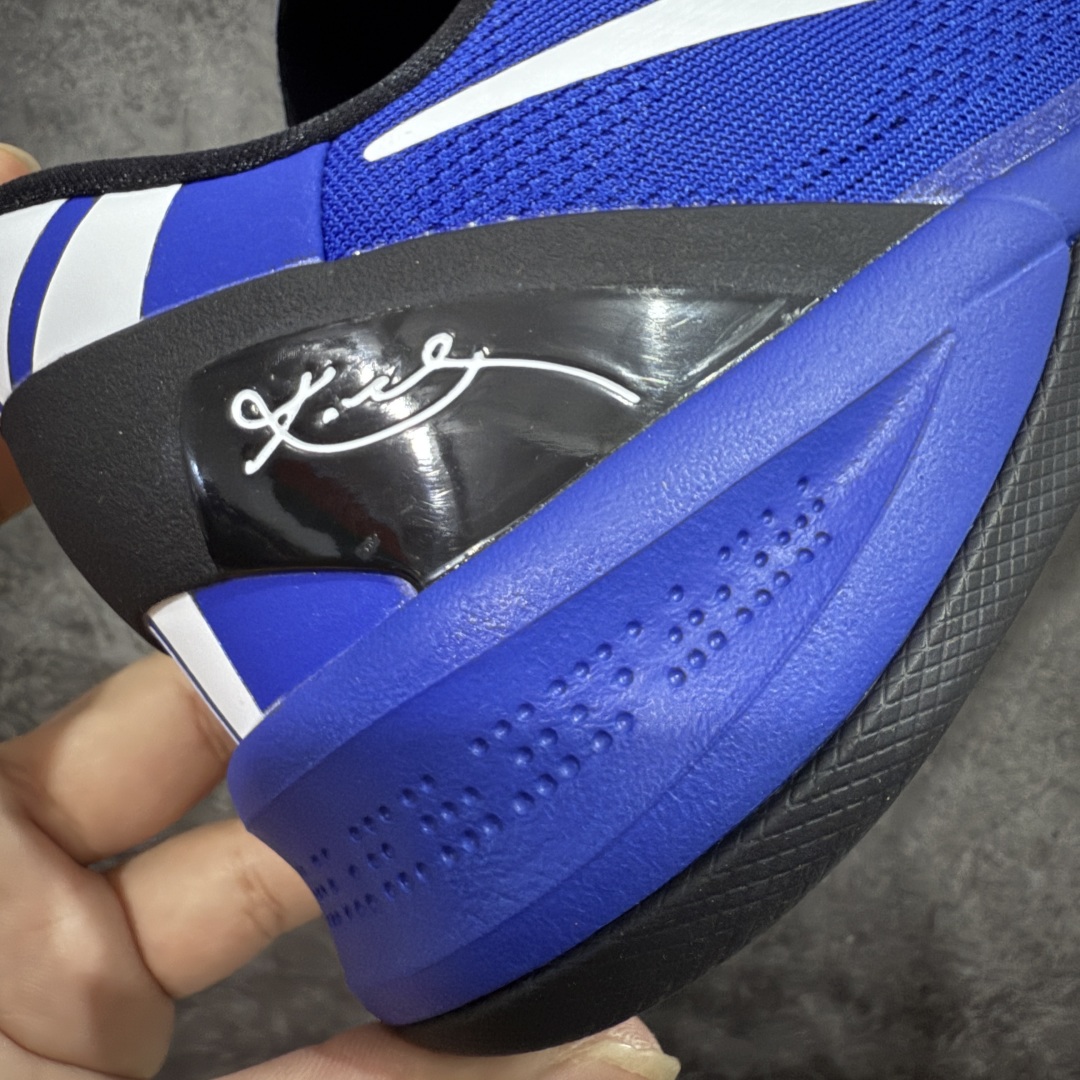 图片[3]-【GX纯原】NK Zoom Kobe Ⅷ System 科比8代复刻实战运动低帮文化篮球鞋 黑蓝白 555035-202 完美复刻公司货 React科技鞋垫加持 实战配置直接拉满 原楦纸板开发 鞋身流线型、后跟塑形 区分土肥圆 原厂针织鞋面一针一线匹配原版 全身鞋材卡料色独家定制 唯一万针立体刺绣SWOOSH 真实底模最大50.5 实战利器 专供海外市场 独立原厂模具 首批不拼图大几率过验 亲测已过 支持各种高强度实战 无需担心 补货周期极长 脚宽建议买大半码 科比系列前掌偏窄 支持七天无理由退换 尺码： 40 40.5 41 42 42.5 43 44 44.5 45 46 47.5 48.5 49.5 50.5-选品中心