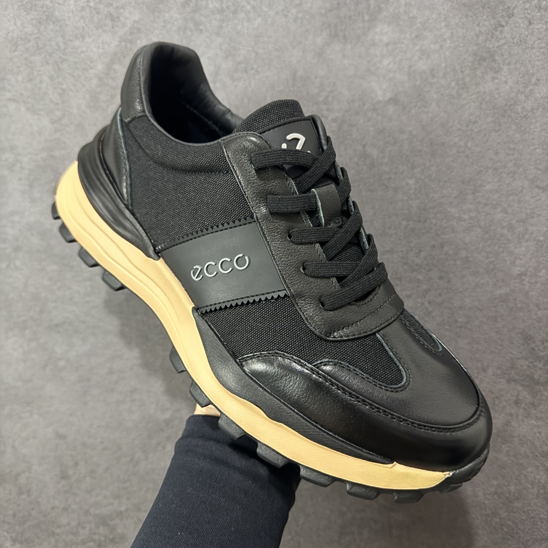 图片[3]-【公司级】Ecco 爱步春季新款 柔酷7号系列 百搭轻盈休闲鞋 #牛皮与仿工手工织带的拼接鞋面 成熟与潮流的碰撞 以撞色组合 演绎经典复古之风 柔软织物内里 舒适脚感 PU外底 灵活自如 轻盈柔韧 舒适耐穿 货号：756558 01001 尺码：38 39 40 41 42 43 44 皮鞋码-选品中心