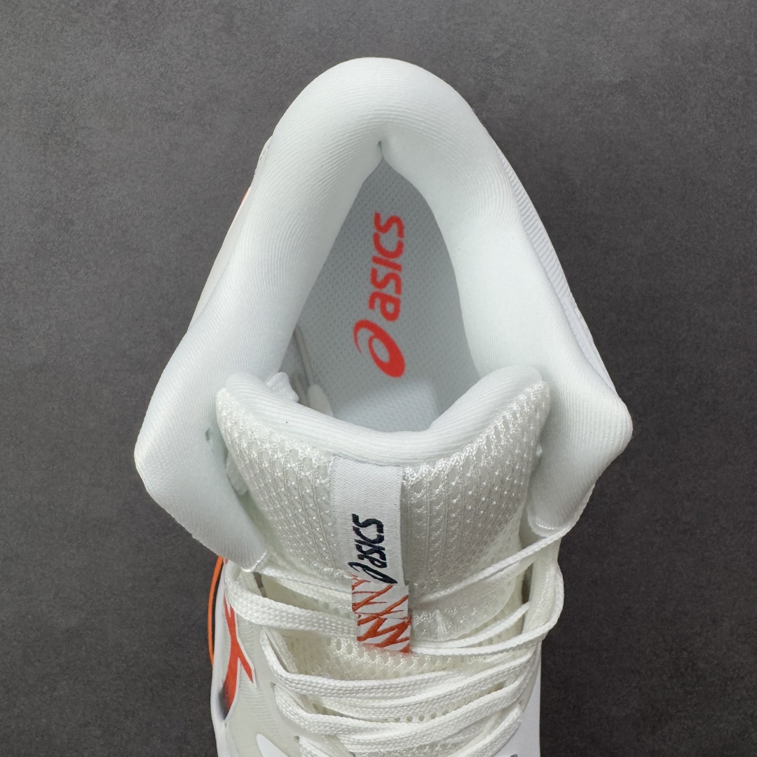 图片[7]-【公司级】Sky Elite FF 3 舒适百搭 中帮 排球训练鞋 男女款 白橙 一款专为排球运动员设计的高性能运动鞋。中底采用亚瑟士独家的ff blast+发泡材质，不仅强化了回弹性能，还让触地体验更加柔软。这种材料在提供充足缓震的同时，还能帮助运动员更有效地利用地面反作用力，从而增强弹跳力。为了提升运动时的稳定性，Asics Sky Elite FF 3排球鞋内置了巨型树脂支撑片risetruss。这一设计能够防止脚部在快速移动或跳跃时发生扭转，让运动员能够更自信地应对各种动作。鞋底采用耐磨橡胶材质，这种材料具有出色的耐磨性和抓地力。无论是在室内木地板还是室外场地，Asics Sky Elite FF 3排球鞋都能提供稳定的支撑和抓地效果。鞋面材料经过精心挑选，既保证了足够的强度，又具有良好的透气性。这样，运动员在运动过程中就能保持脚部的干爽和舒适。Asics Sky Elite FF 3排球鞋凭借其出色的科技亮点、设计特点和适用场景与人群，成为了一款备受排球运动员青睐的高性能运动鞋。货号：1051A084-103 尺码：36 37 37.5 38 39 39.5 40 40.5 41.5 42 42.5 43.5 44 44.5 45 46-选品中心