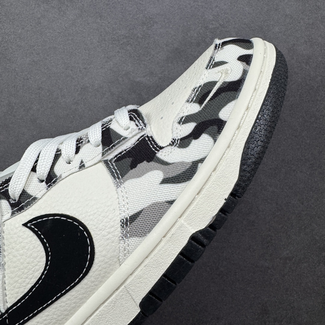 图片[5]-【定制版】Fear Of God x Nike Dunk SB Low FOG x 耐克 SB 低帮 联名白黑 鞋身整体以米白色皮革打造，搭配黑白色帆布框架覆盖层，使鞋款十分百搭，鞋舌绣标上以Feat Of God字样呈现，鞋身两侧的Swoosh Logo采用黑色点缀，鞋舌是网眼布材料，增强了透气性，后跟Nike字样采用白色缝线妆点，鞋头处侧边迷你Swoosh Logo采用白色点缀，后跟印有Fear of God字样，彰显联名身份；最后以米白色中底搭配黑色橡胶外底完善整体设计收尾。 货号：SR2025-002 尺码：36 36.5 37.5 38 38.5 39 40 40.5 41 42 42.5 43 44 44.5 45 编码：HXSB330340-选品中心