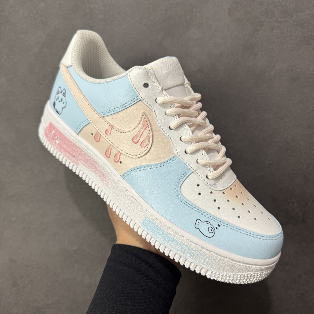 图片[3]-【定制版】Nike Air Force 1\’07 Low 小鱼小猫 空军一号低帮休闲板鞋  #定制皮料 定制鞋盒 原楦原纸板 纯正空军版型 内置全掌气垫 货号：ZH0316-107  尺码：36 36.5 37.5 38 38.5 39 40 40.5 41 42 42.5 43 44 44.5 45 编码：HXSA310320-选品中心