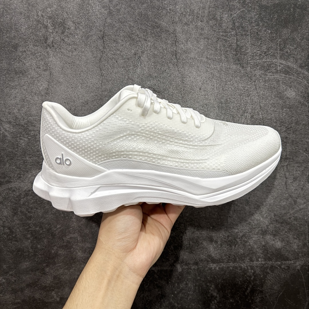 Alo Runner 明星同款 四季常青款增高低帮休闲生活鞋 白色1:1复刻 细节一步到位 采用增高4C