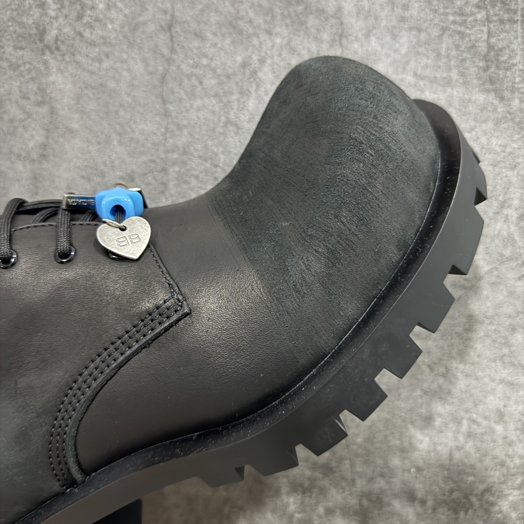 图片[6]-【莞产G版】Balenciaga Hummer 巴黎世家牛皮革公牛皮 圆头系带德比做旧休闲鞋 象征着时尚的前沿 款式典雅而时尚 突显法式高雅气息 众多国内外一线潮流明星上脚加持 舒适鞋面 具有很好的延展性和透气性 外观设计鞋身运用简洁的黑色进行搭配 上脚颜值高 鞋跟耐磨性强 不易打滑 尺码：39-45（偏大一码）-选品中心