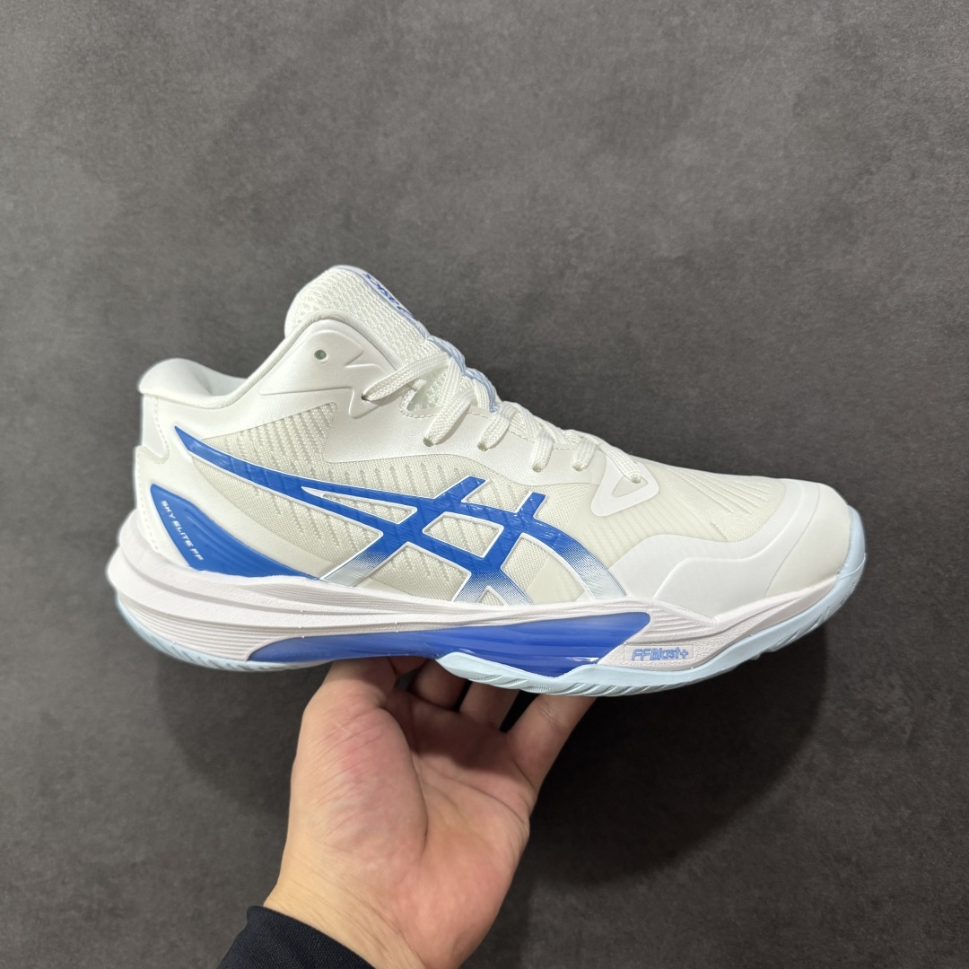 【纯原】Asics Sky Elite FF 3 亚瑟士舒适百搭 中帮 排球训练鞋 男女款 白蓝 一款专