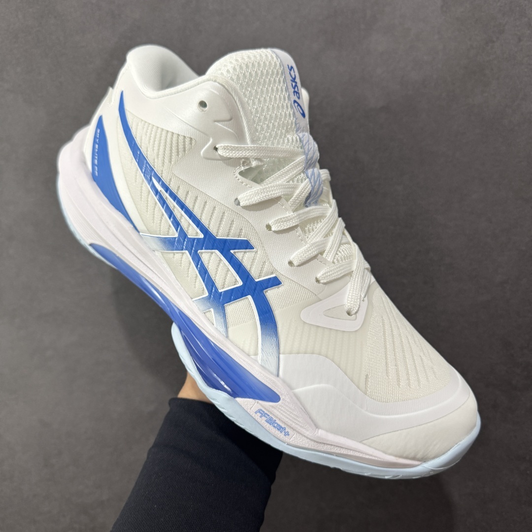 【纯原】Asics Sky Elite FF 3 亚瑟士舒适百搭 中帮 排球训练鞋 男女款 白蓝 一款专