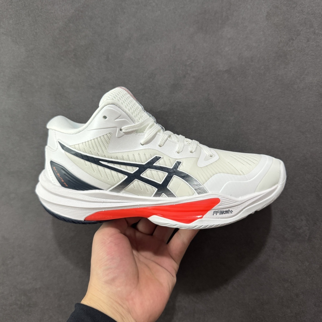 【纯原】Asics Sky Elite FF 3 亚瑟士舒适百搭 中帮 排球训练鞋 男女款 白黑红 一款