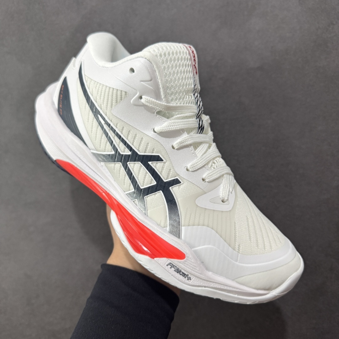 【纯原】Asics Sky Elite FF 3 亚瑟士舒适百搭 中帮 排球训练鞋 男女款 白黑红 一款