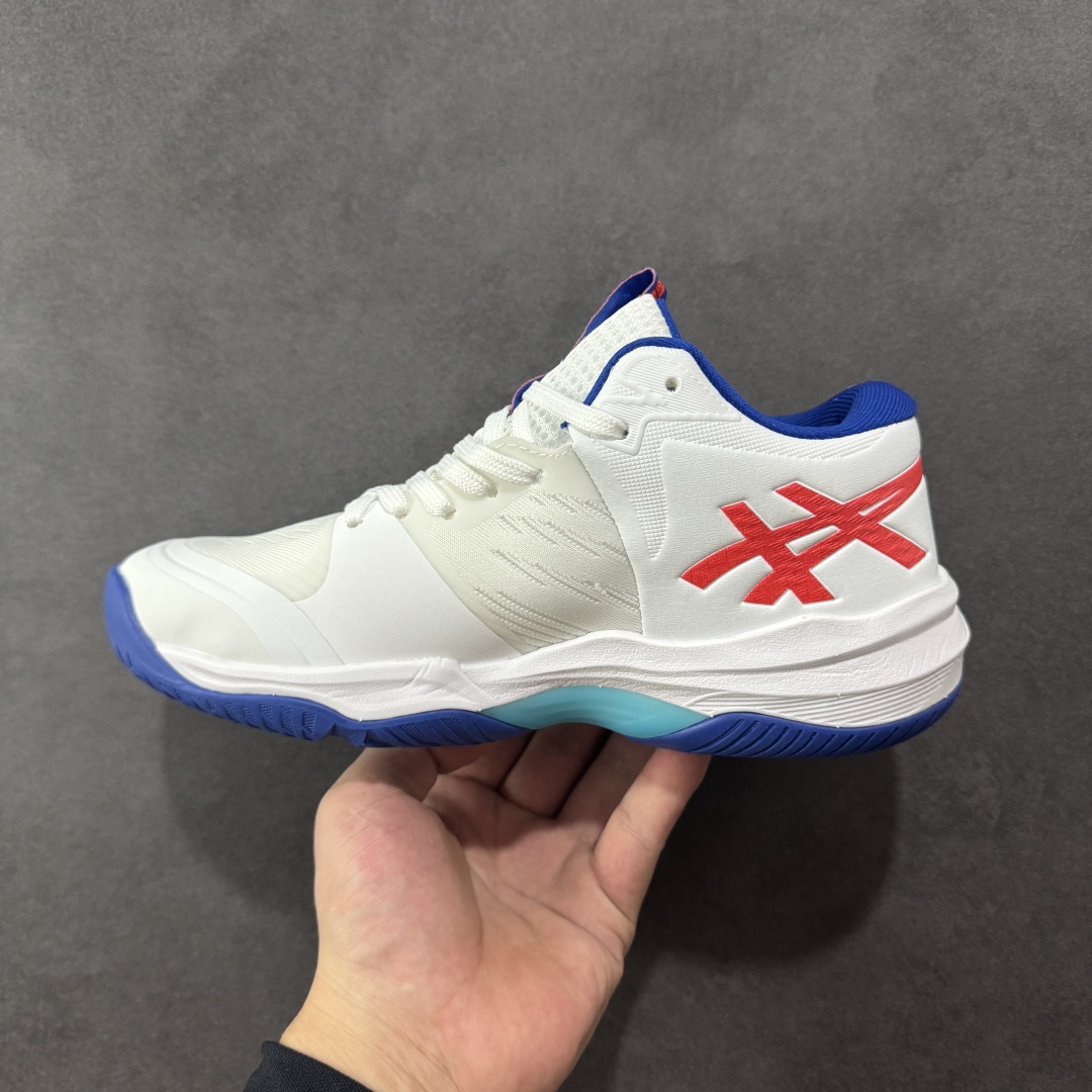 【纯原】ASICS Sky Elite FF 3 亚瑟士舒适百搭 中帮 排球训练鞋 男女款 白蓝红 一款