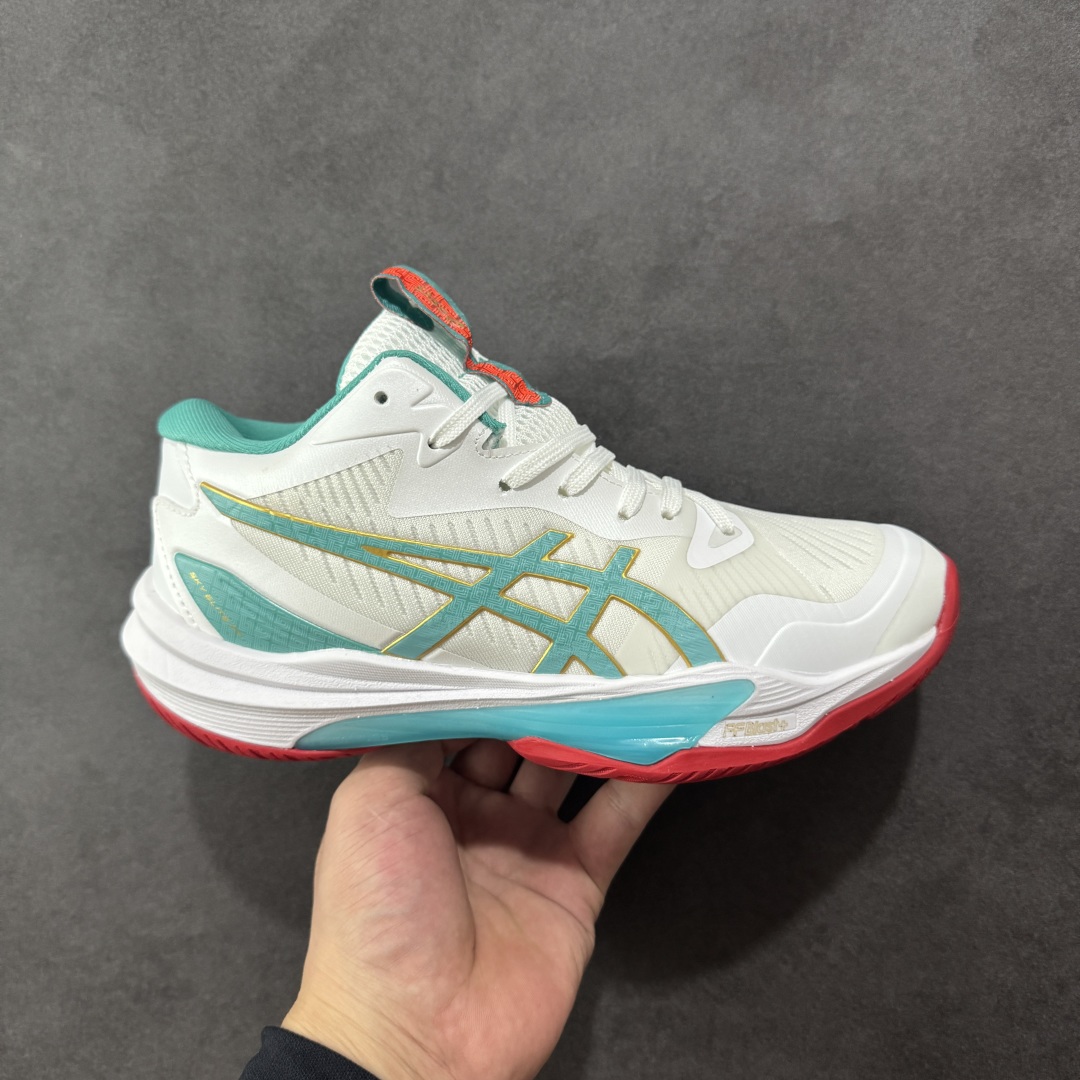 【纯原】Asics Sky Elite FF 3 舒适百搭 中帮 排球训练鞋 男女款 白红绿 一款专为排
