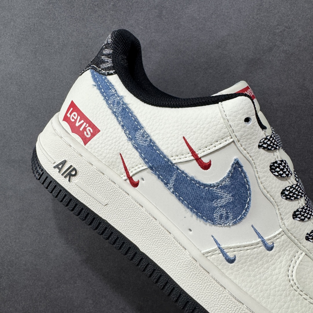 图片[6]-【定制版】Nike Air Force 1\’07 Low 李维斯联名 米蓝牛仔四勾 空军一号低帮休闲板鞋  #原楦头原纸板 原装鞋盒 定制五金配件 内置全掌气垫 原厂鞋底 货号：QW5606-261  尺码：36 36.5 37.5 38 38.5 39 40 40.5 41 42 42.5 43 44 44.5 45-选品中心