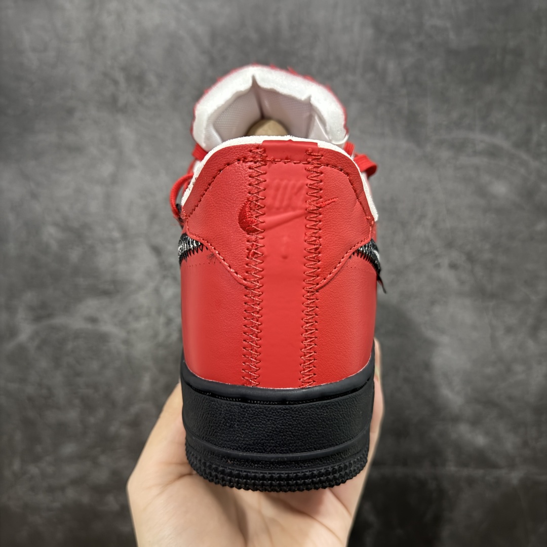 图片[4]-【Top纯原】OFF-WHITE X NK Air Force 1 \” OW联名空军一号低帮板鞋 绑带款黑红 市售最高工艺 知名厂牌 国内头部一线大厂出品 原鞋原厂贝利皮料打造 正确卡色 所有材料均来自原厂 细节对比原鞋 外贸充正 高端零售专供品质 货号：DD1876-600 尺码：36-48-选品中心