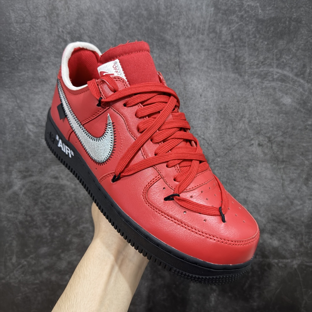 图片[3]-【Top纯原】OFF-WHITE X NK Air Force 1 \” OW联名空军一号低帮板鞋 绑带款黑红 市售最高工艺 知名厂牌 国内头部一线大厂出品 原鞋原厂贝利皮料打造 正确卡色 所有材料均来自原厂 细节对比原鞋 外贸充正 高端零售专供品质 货号：DD1876-600 尺码：36-48-选品中心