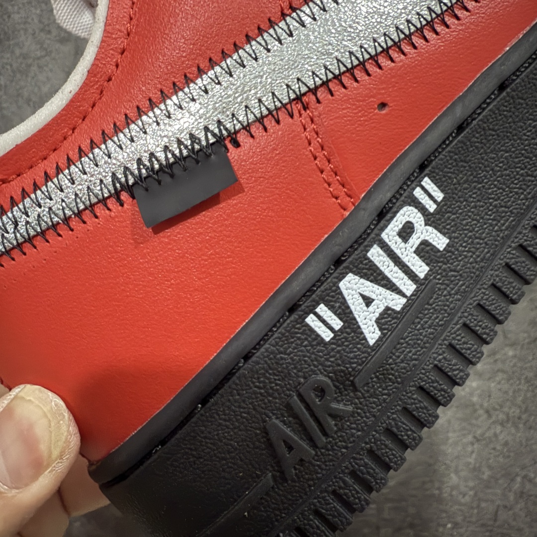 图片[3]-【Top纯原】OFF-WHITE X NK Air Force 1 \” OW联名空军一号低帮板鞋 绑带款黑红 市售最高工艺 知名厂牌 国内头部一线大厂出品 原鞋原厂贝利皮料打造 正确卡色 所有材料均来自原厂 细节对比原鞋 外贸充正 高端零售专供品质 货号：DD1876-600 尺码：36-48-选品中心