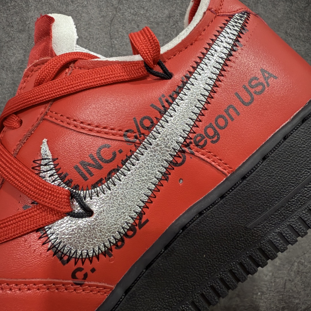 图片[9]-【Top纯原】OFF-WHITE X NK Air Force 1 \” OW联名空军一号低帮板鞋 绑带款黑红 市售最高工艺 知名厂牌 国内头部一线大厂出品 原鞋原厂贝利皮料打造 正确卡色 所有材料均来自原厂 细节对比原鞋 外贸充正 高端零售专供品质 货号：DD1876-600 尺码：36-48-选品中心