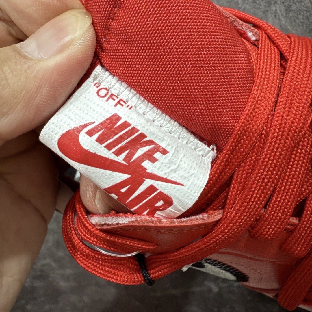 图片[6]-【Top纯原】OFF-WHITE X NK Air Force 1 \” OW联名空军一号低帮板鞋 绑带款黑红 市售最高工艺 知名厂牌 国内头部一线大厂出品 原鞋原厂贝利皮料打造 正确卡色 所有材料均来自原厂 细节对比原鞋 外贸充正 高端零售专供品质 货号：DD1876-600 尺码：36-48-选品中心