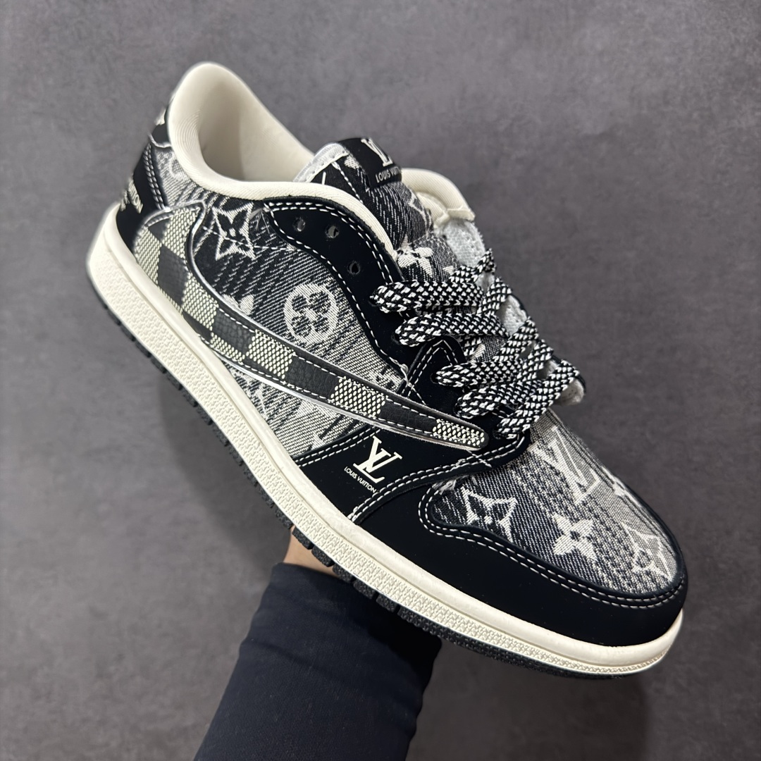 图片[3]-【定制版】Air Jordan 1 Low AJ1 乔1 LV联名 高端定制 低帮复古篮球鞋  #定制鞋盒 大厂纯原品质出货 超高清洁度 皮料切割干净无任何毛边 细节完美 货号：XS2025-063  尺码：36 36.5 37.5 38 38.5 39 40 40.5 41 42 42.5 43 44 44.5 45-选品中心