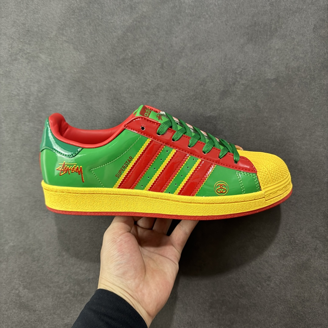 【纯原】Stussy x Ad Superstar 定制配色 斯图西联名 三叶草低帮休闲百搭贝壳头板鞋 