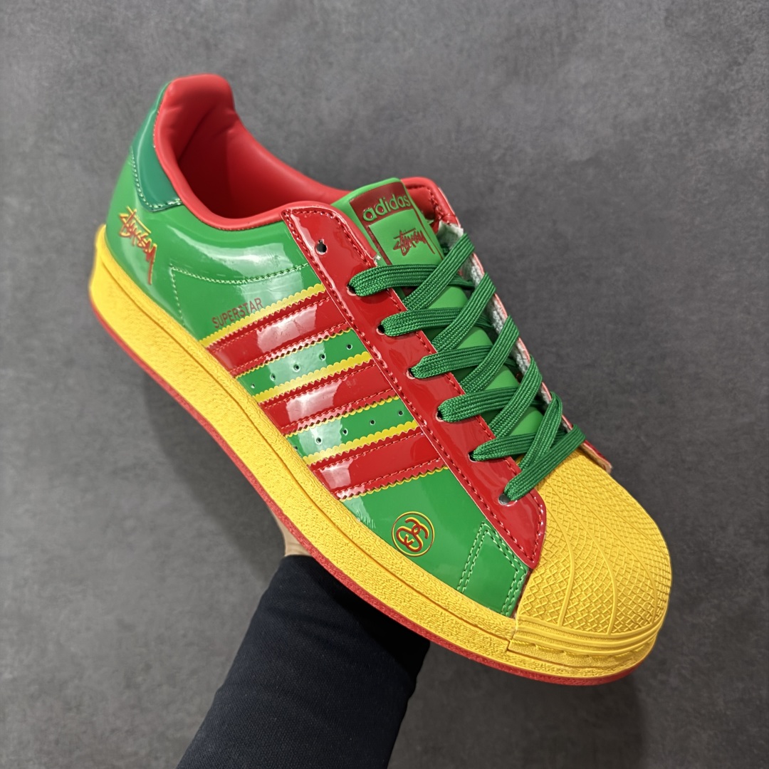 【纯原】Stussy x Ad Superstar 定制配色 斯图西联名 三叶草低帮休闲百搭贝壳头板鞋 