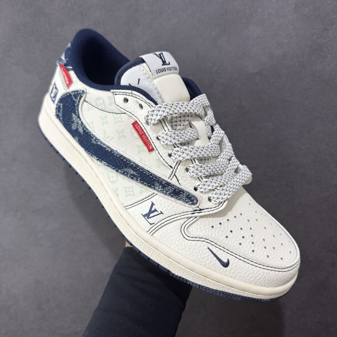 图片[3]-【定制版】Louis Vuitton x Air Jordan 1 Low 定制配色 联名款 乔1 AJ1经典倒钩低帮休闲百搭板鞋 CX5050-Y16  公司级版本 定制鞋盒 大厂流水作业生产 超高清洁度 皮料切割干净无任何毛边 细节完美   尺码：36 36.5 37.5 38 38.5 39 40 40.5 41 42 42.5 43 44 44.5 45 编码：HXSB330340-选品中心