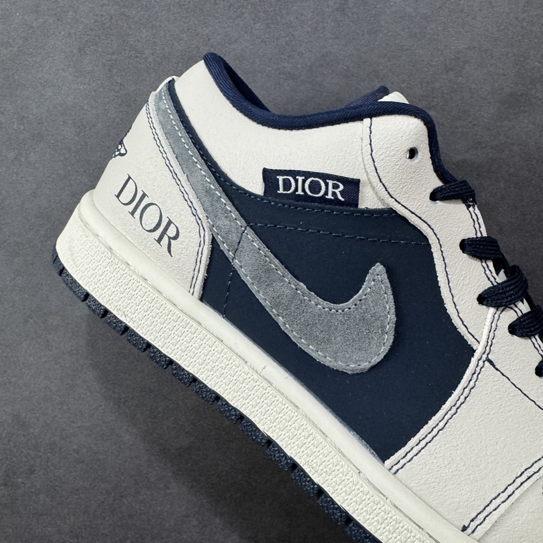 【纯原】Nike Jordan Air Jordan 1“迪奥联名——深蓝拼接灰勾” 高端定制 低帮 复