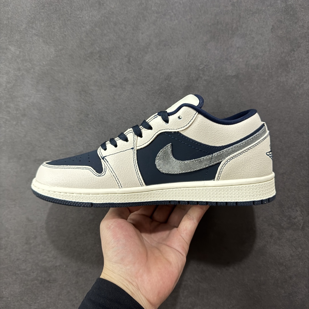 【纯原】Nike Jordan Air Jordan 1“迪奥联名——深蓝拼接灰勾” 高端定制 低帮 复