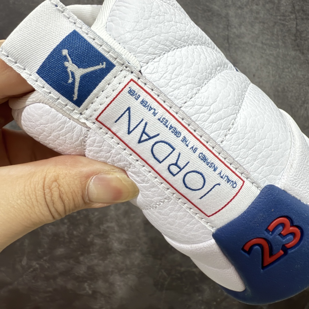 【OG纯原版】Air Jordan AJ12 Retro 潮流 中帮 复古篮球鞋 白蓝 法国蓝 CT80
