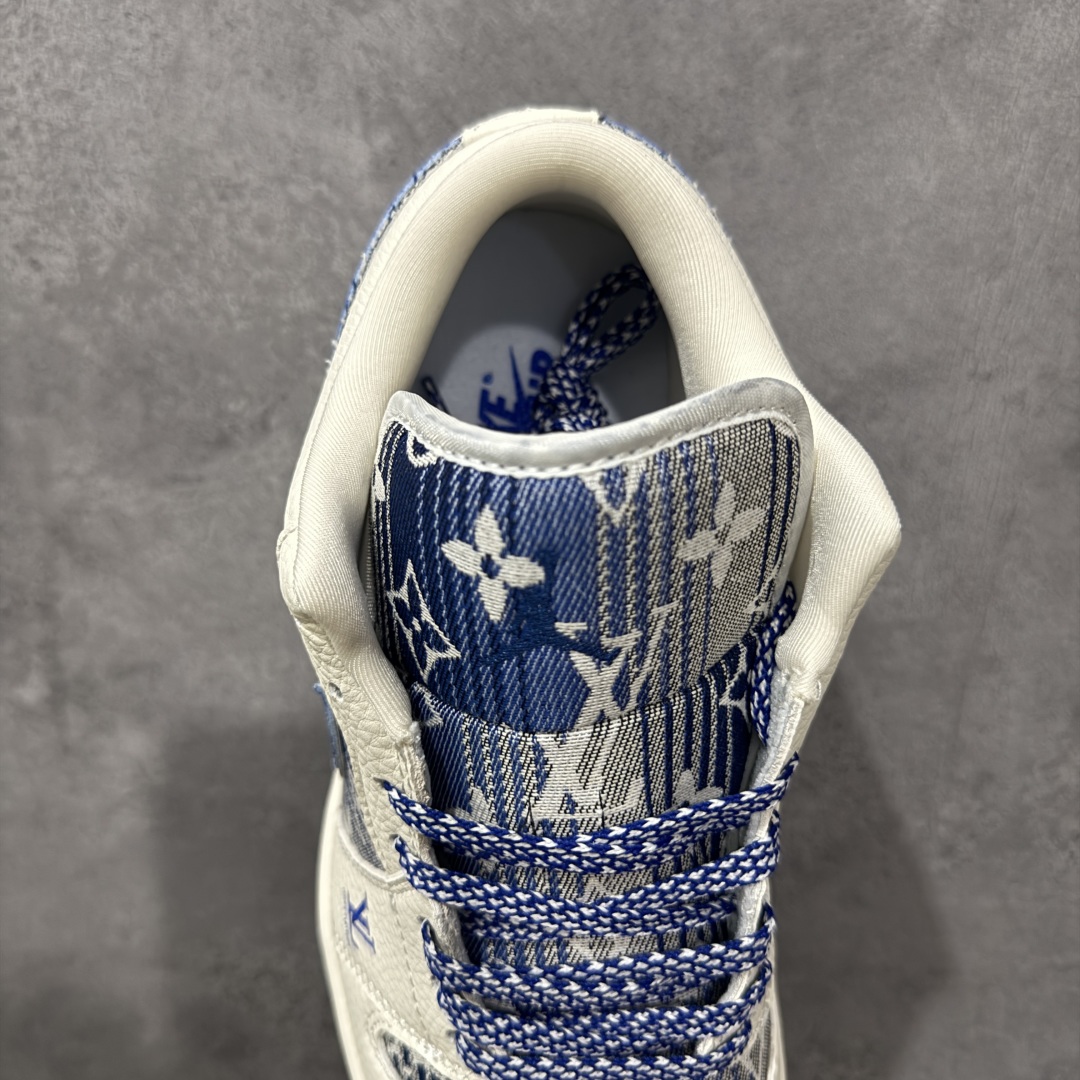 图片[8]-【定制版】Air Jordan 1 Low AJ1 乔1 “LV路易威登联名—米白蓝帆布牛仔印花”高端定制 低帮复古篮球鞋 #定制鞋盒 大厂纯原品质出货 超高清洁度 皮料切割干净无任何毛边 细节完美 货号：QG1988-009 尺码：36 36.5 37.5 38 38.5 39 40 40.5 41 42 42.5 43 44 44.5 45-选品中心