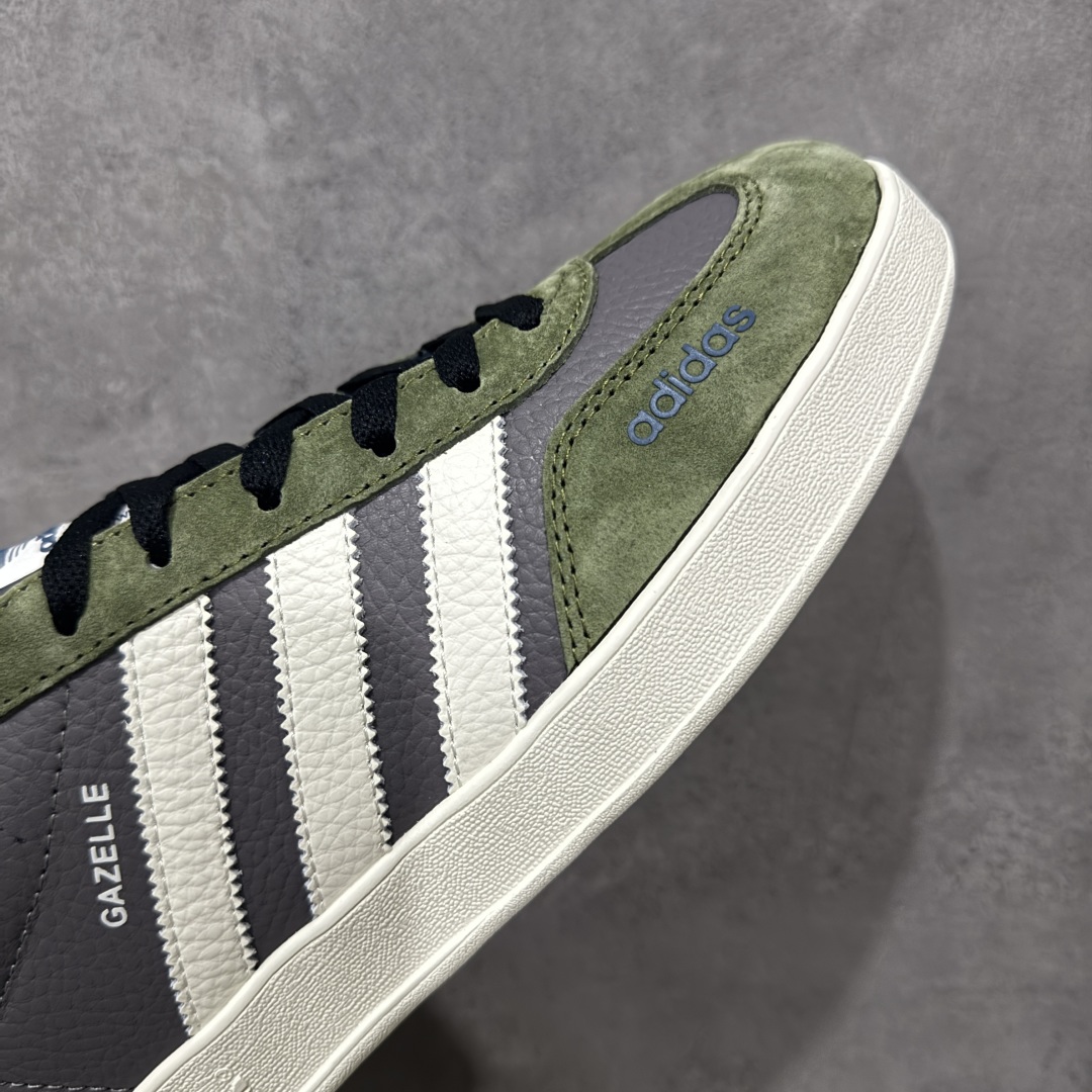 【纯原】AD Gazelle Indoor Trainers 古驰联名—深灰军绿 原厂定制长毛翻毛皮组合