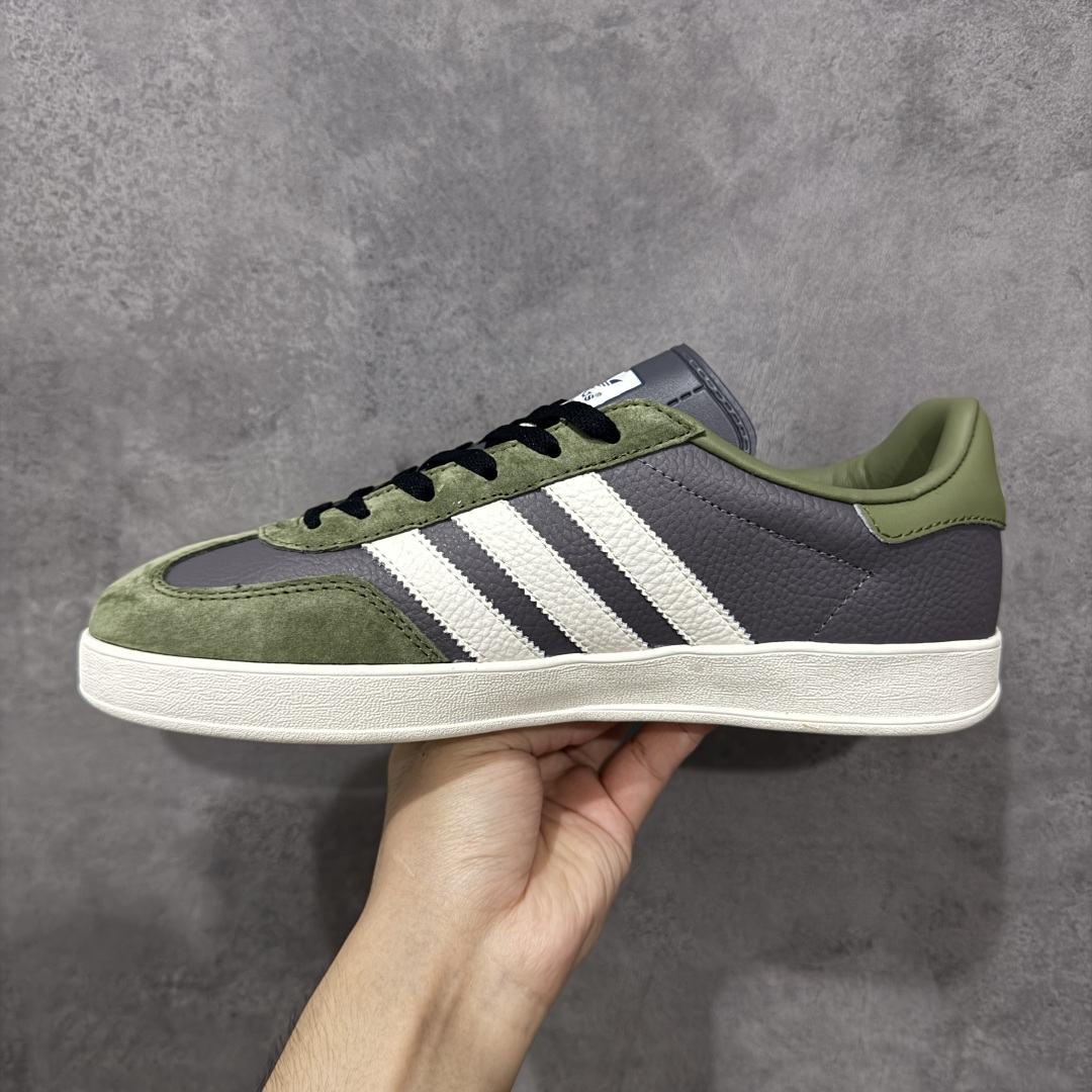 【纯原】AD Gazelle Indoor Trainers 古驰联名—深灰军绿 原厂定制长毛翻毛皮组合