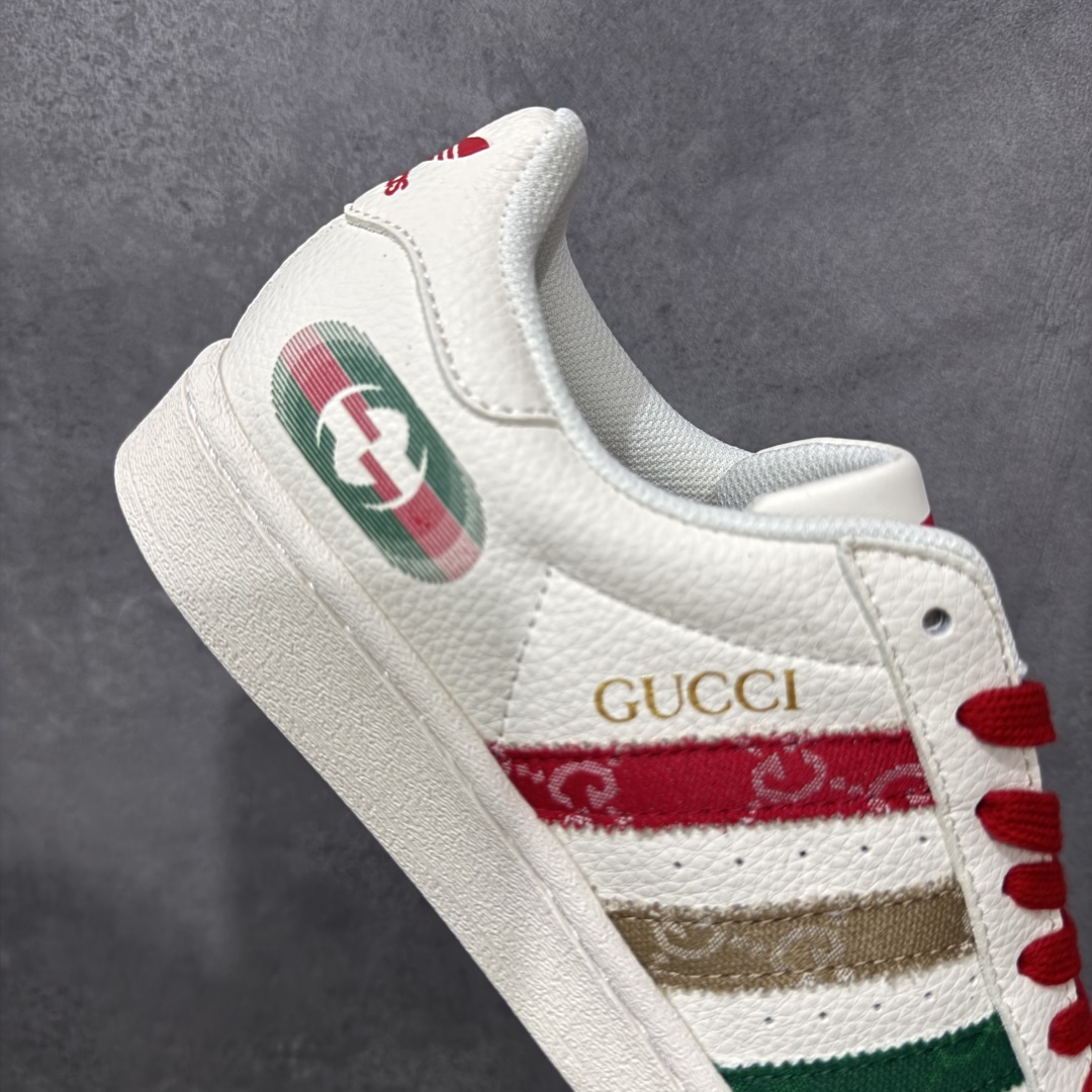 图片[7]-【定制版】AD Originals Superstar x GUCCI 白红 采用全新头层拼接皮革材质 后跟采用特色3D立体印字 渠道正品订单 诠释市场最高工艺水平 全鞋进口头层皮料打造 区别市面普通真标版本，进出专柜无压力 货号：QC2601 尺码：36-45-选品中心