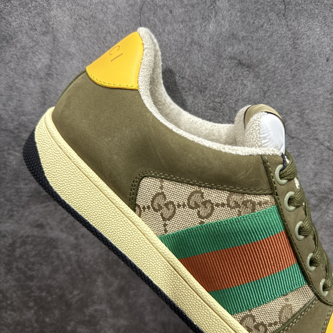 图片[7]-【广东纯原版】Gucci做旧小脏鞋 米红绿刺绣 ZP开发 原版开模 金属双G水晶圆柱形标 Gucci原版纹织带 真正水洗布标 鞋面擦色牛皮拼接经典双G布面料，皮面切口全油边封口工艺，原版毛巾布里细腻柔软更舒适透气，垫脚乳胶注塑一体，私模钢印，双色原版TPU大底(下层宽，上层窄) 配进口原版四边封干燥剂、原版18股鞋带，新版红盒子，与专柜配套包装一致 尺码：40-45-选品中心