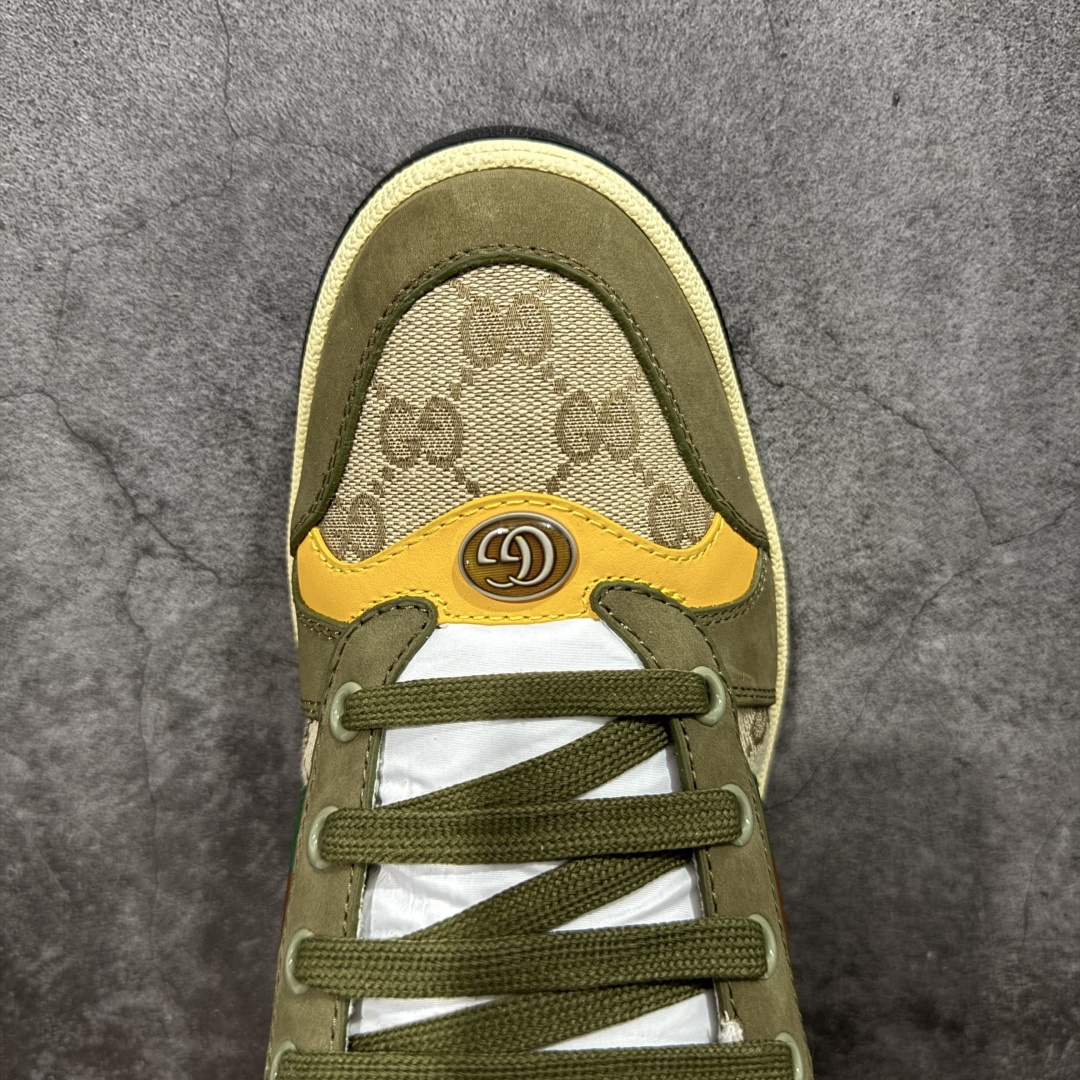 图片[5]-【广东纯原版】Gucci做旧小脏鞋 米红绿刺绣 ZP开发 原版开模 金属双G水晶圆柱形标 Gucci原版纹织带 真正水洗布标 鞋面擦色牛皮拼接经典双G布面料，皮面切口全油边封口工艺，原版毛巾布里细腻柔软更舒适透气，垫脚乳胶注塑一体，私模钢印，双色原版TPU大底(下层宽，上层窄) 配进口原版四边封干燥剂、原版18股鞋带，新版红盒子，与专柜配套包装一致 尺码：40-45-选品中心