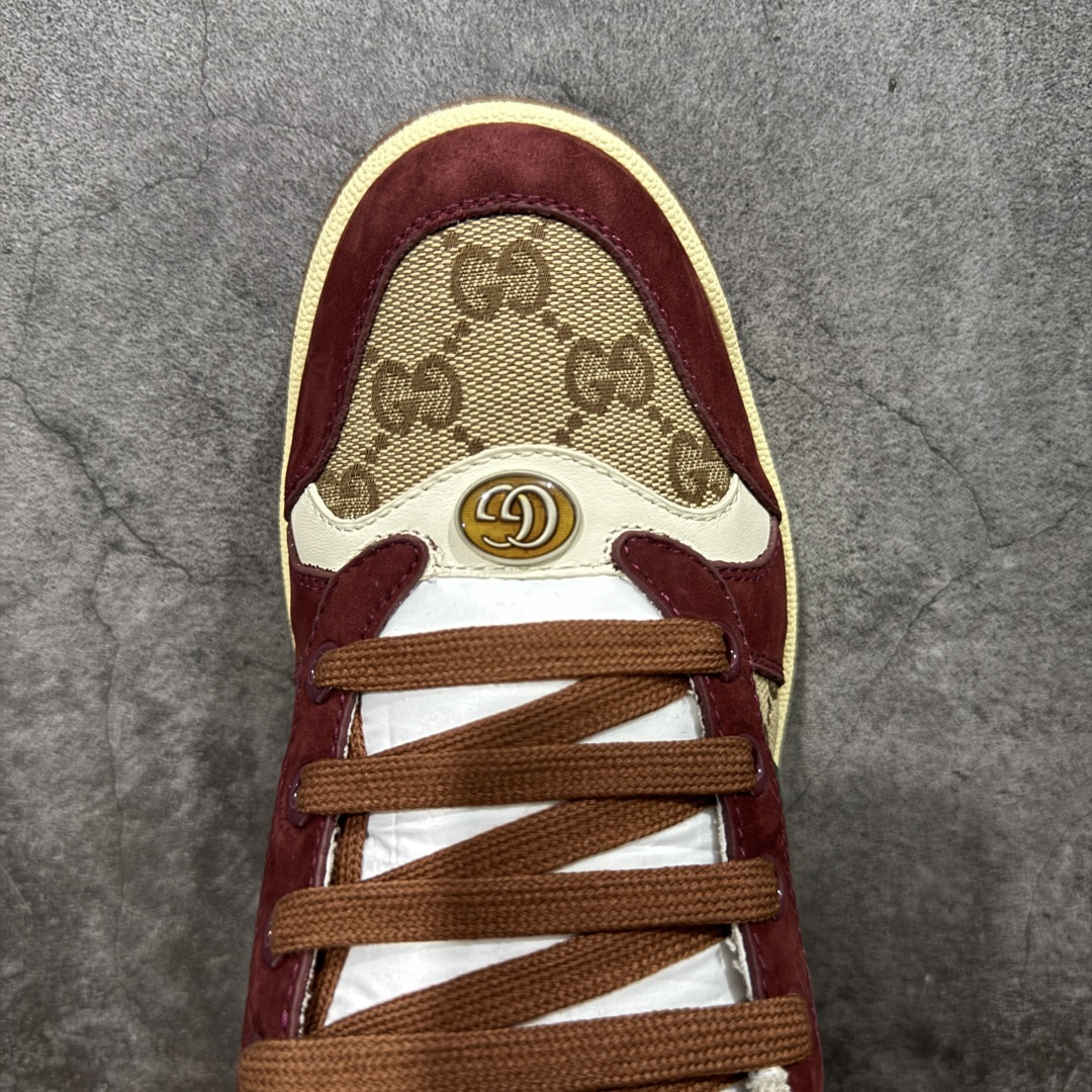 图片[5]-【广东纯原版】Gucci做旧小脏鞋 米红绿刺绣 ZP开发 原版开模 金属双G水晶圆柱形标 Gucci原版纹织带 真正水洗布标 鞋面擦色牛皮拼接经典双G布面料，皮面切口全油边封口工艺，原版毛巾布里细腻柔软更舒适透气，垫脚乳胶注塑一体，私模钢印，双色原版TPU大底(下层宽，上层窄) 配进口原版四边封干燥剂、原版18股鞋带，新版红盒子，与专柜配套包装一致 尺码：40-45-选品中心