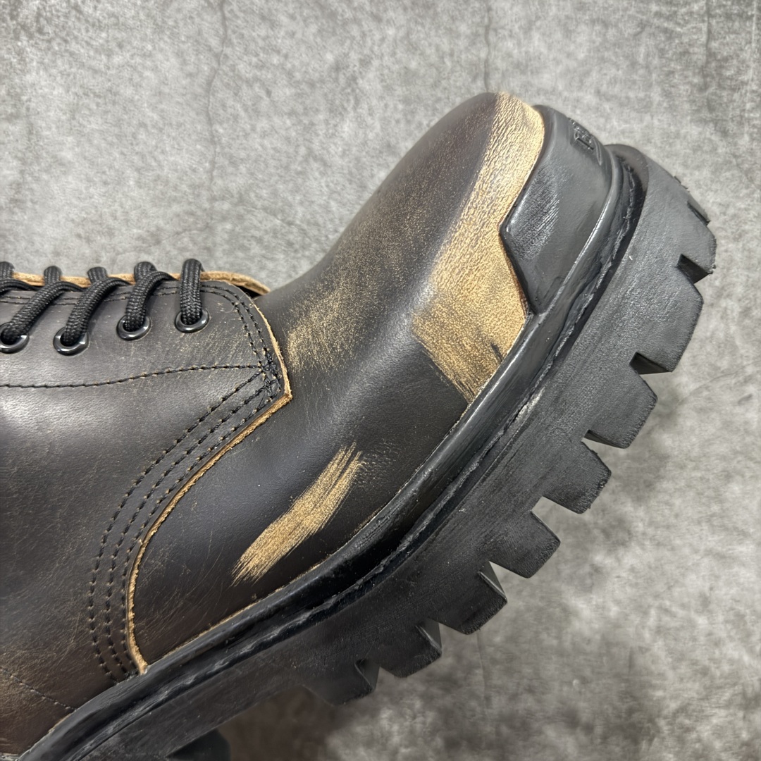 图片[6]-【莞产G版】法国高端奢侈品牌-巴黎世家BALENCIAGA Men\’s Leather boots 大头米奇风真皮德比休闲厚底皮鞋 擦色做旧马丁靴 广东原产 全套代购包装及配件 采用进口牛皮革鞋面材质 内嵌小牛真皮贴附加厚PU缓震乳胶鞋垫 跟高7cm#原比值开发胎纹面粗齿橡胶大底❗️ 尺码：39-45(比运动鞋偏大一码!!)-选品中心