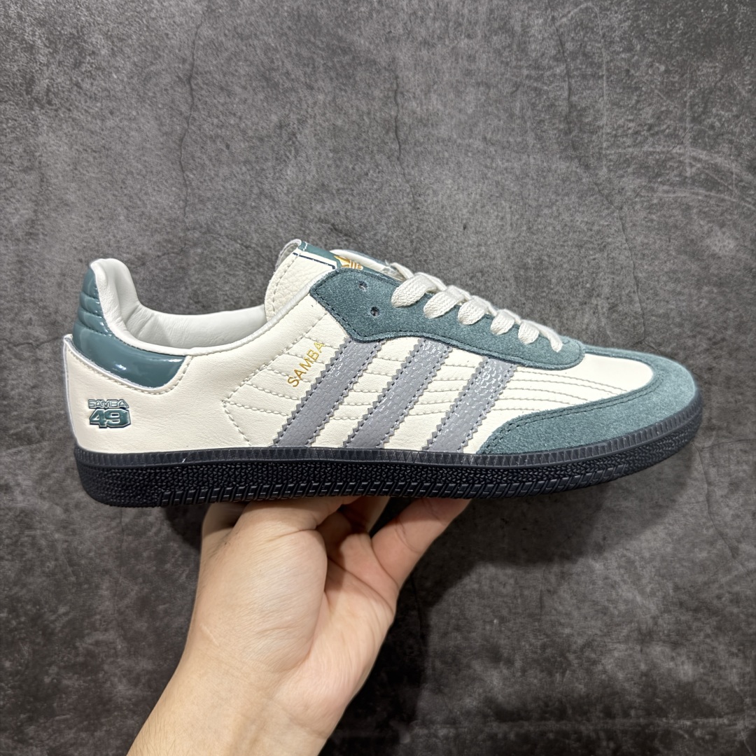【纯原】Adidas三叶草SAMBA OG 绿白 休闲德训板鞋 该鞋款鞋面采用多种材料拼接(缝/车线)S