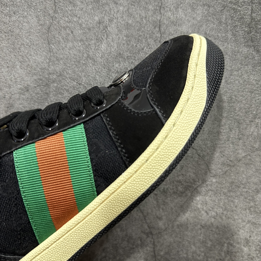 图片[6]-【广东纯原版】Gucci做旧小脏鞋 黑蓝红 ZP开发 原版开模 金属双G水晶圆柱形标 Gucci原版纹织带 真正水洗布标 鞋面擦色牛皮拼接经典双G布面料，皮面切口全油边封口工艺，原版毛巾布里细腻柔软更舒适透气，垫脚乳胶注塑一体，私模钢印，双色原版TPU大底(下层宽，上层窄) 配进口原版四边封干燥剂、原版18股鞋带，新版红盒子，与专柜配套包装一致 尺码：40-45-选品中心