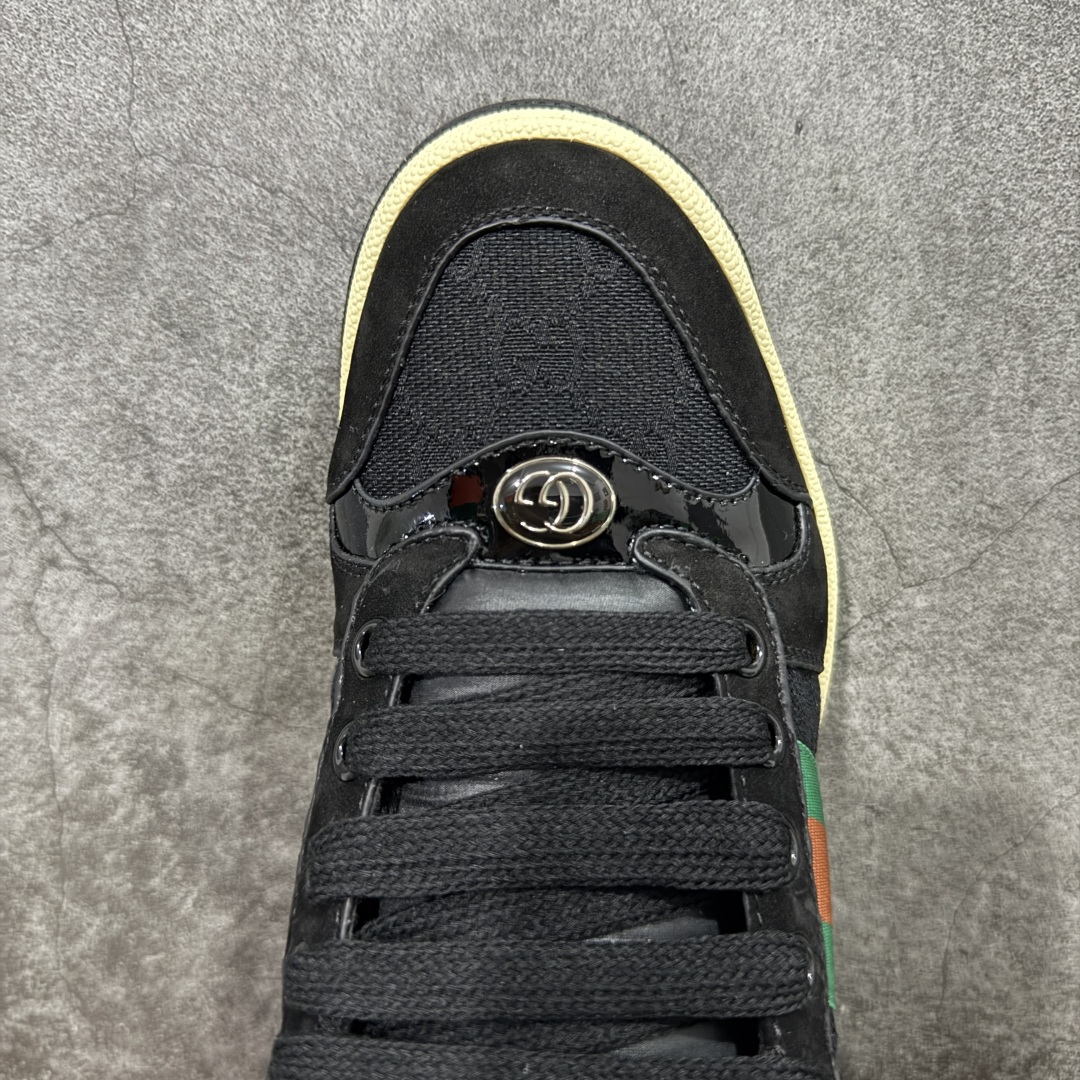 图片[5]-【广东纯原版】Gucci做旧小脏鞋 黑蓝红 ZP开发 原版开模 金属双G水晶圆柱形标 Gucci原版纹织带 真正水洗布标 鞋面擦色牛皮拼接经典双G布面料，皮面切口全油边封口工艺，原版毛巾布里细腻柔软更舒适透气，垫脚乳胶注塑一体，私模钢印，双色原版TPU大底(下层宽，上层窄) 配进口原版四边封干燥剂、原版18股鞋带，新版红盒子，与专柜配套包装一致 尺码：40-45-选品中心