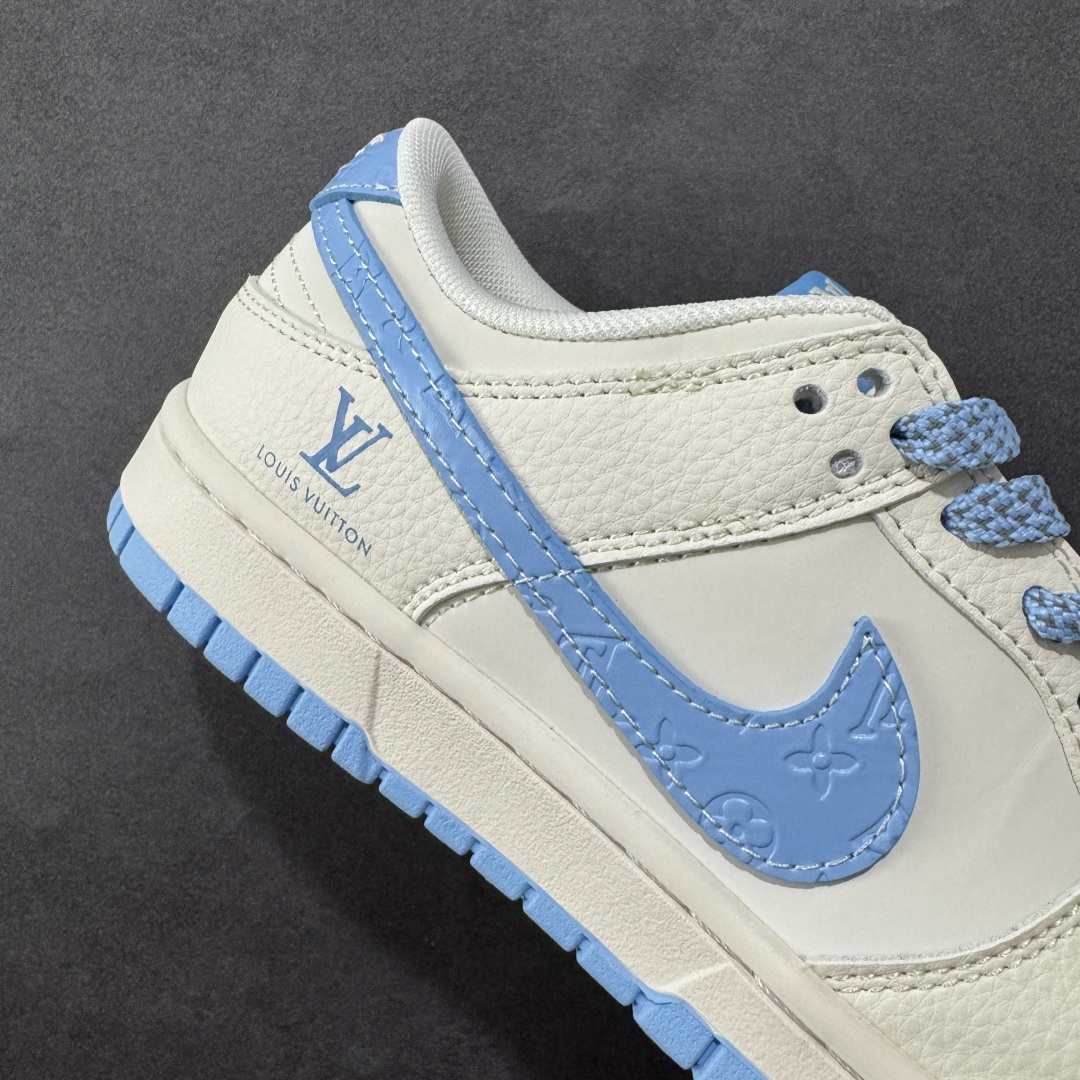 【纯原】Nike SB Dunk Low LV联名 米白冰蓝印花 周年高端定制 低帮休闲板鞋#定制鞋盒 