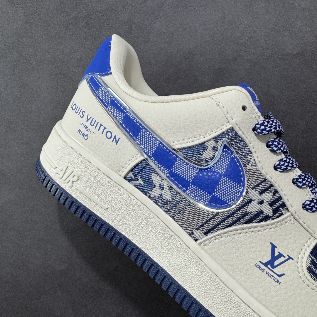 【纯原】Nike Air Force 1 '07 Low “路易威登LV联名--- 米白蓝帆布印花” 高