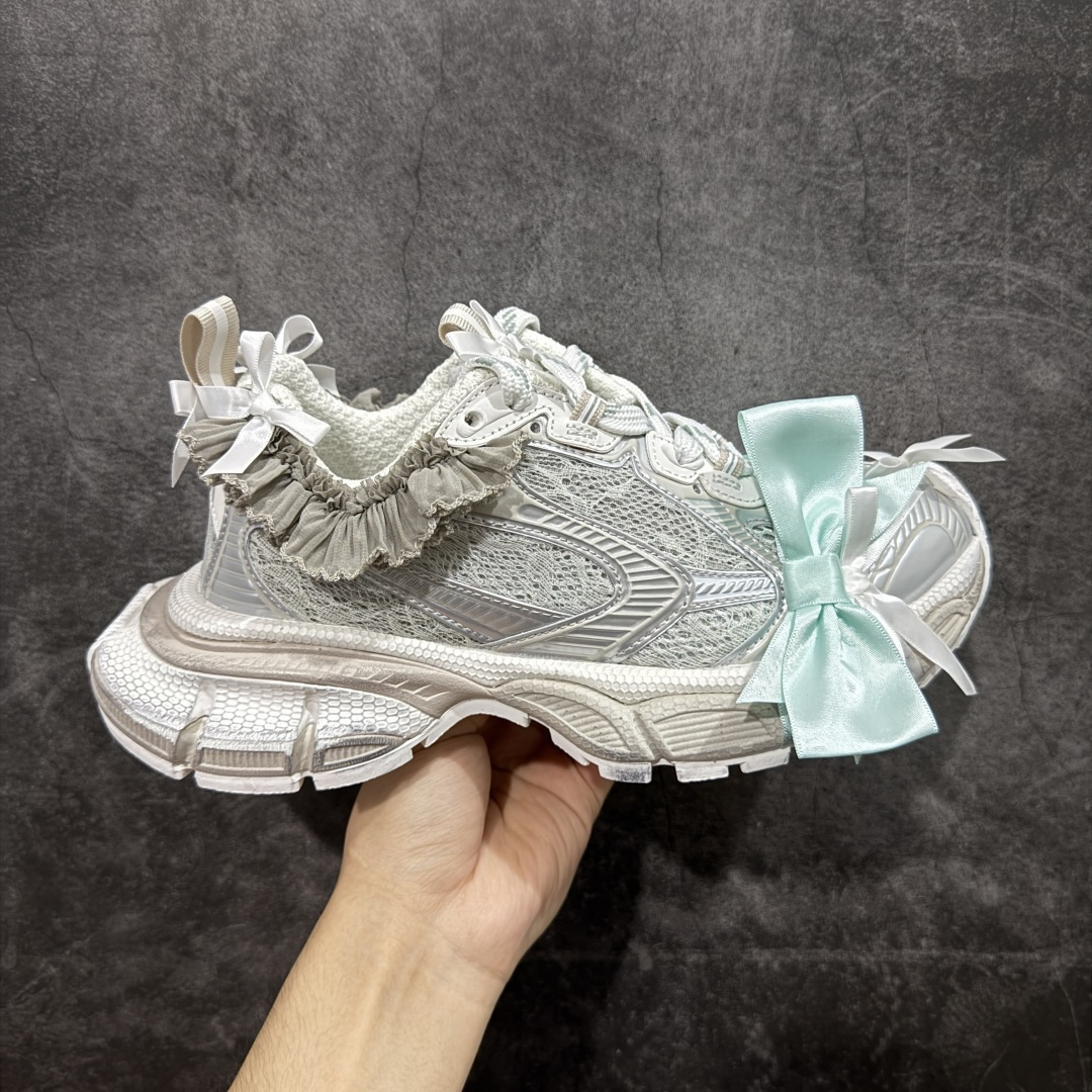 VG版本Balenciaga 3XL Denim 同步 巴黎世家十代 新款蕾丝白银绿 潮流跑鞋 WTSAX0210