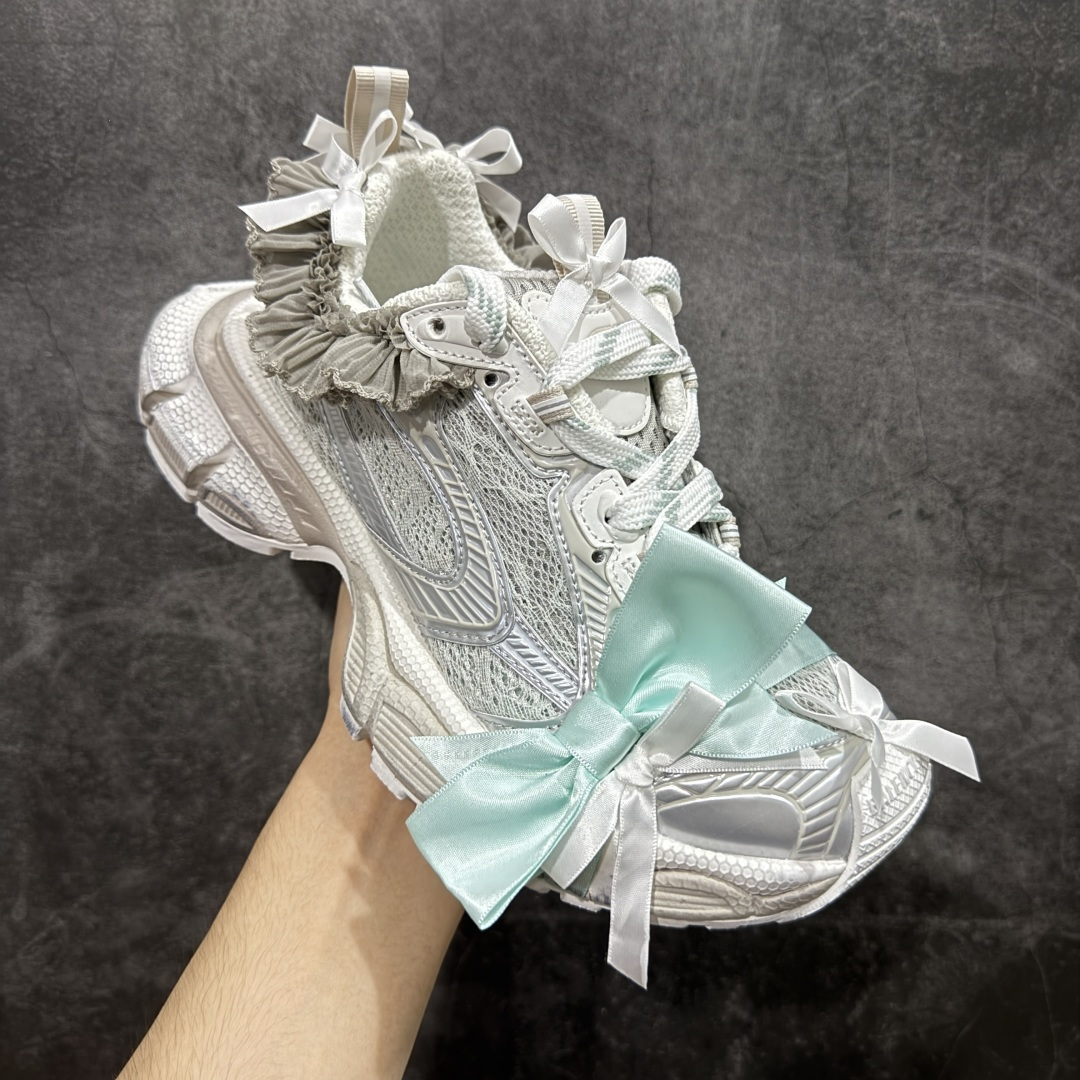 VG版本Balenciaga 3XL Denim 同步 巴黎世家十代 新款蕾丝白银绿 潮流跑鞋 WTSAX0210