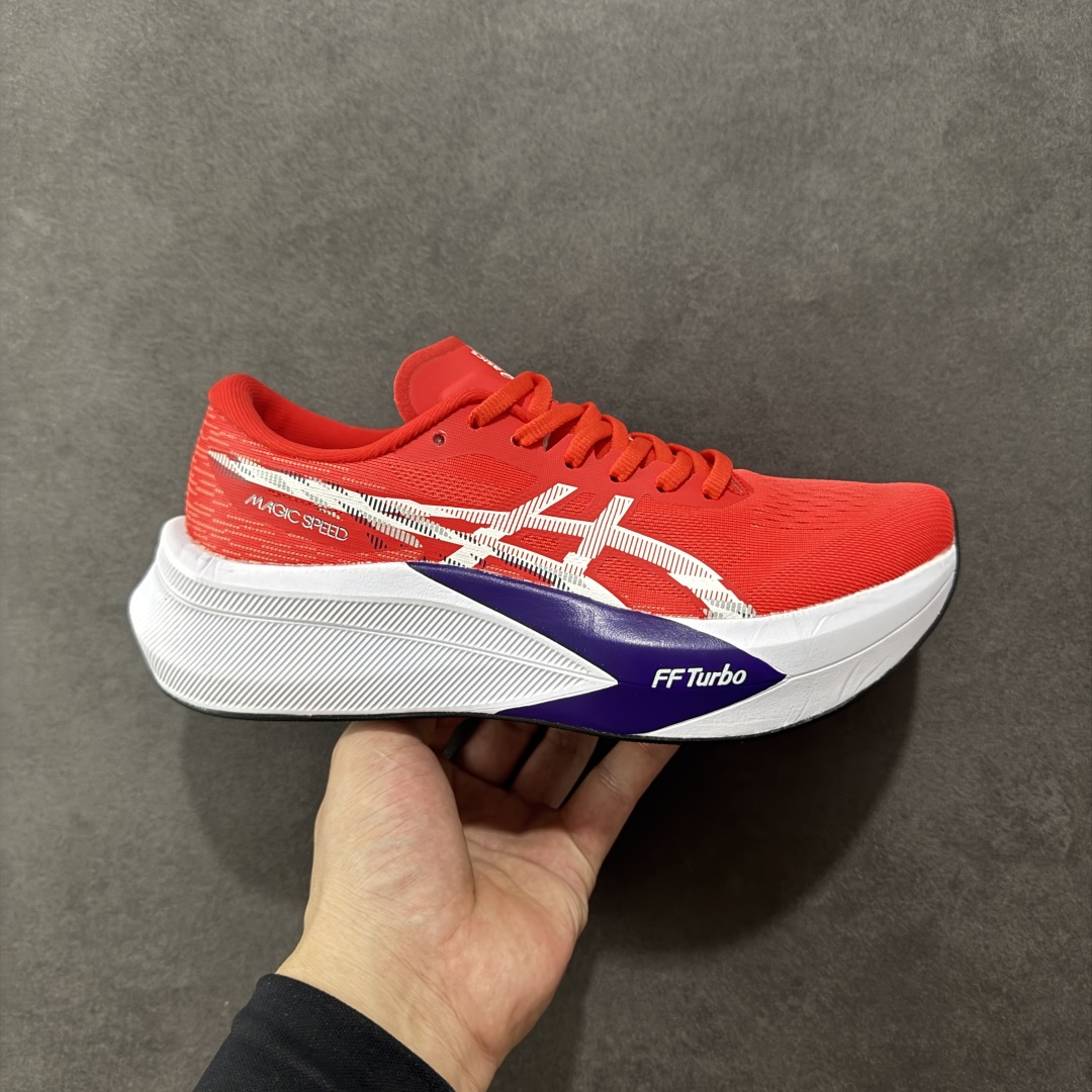 【公司级】Asics 亚瑟士MAGIC SPEED 4稳定跑鞋 鞋面采用双层提花网面设计,提高包裹性和透气性,后跟搭载稳定系统科技T-GEL提升整体支撑力和结构感,减少对身体带来的冲击负荷,创新中底至轻回弹 货号:10118873-402 尺码:36-45无半码-选品中心